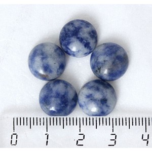 Лазурит бело-синий кабошон круг 12мм