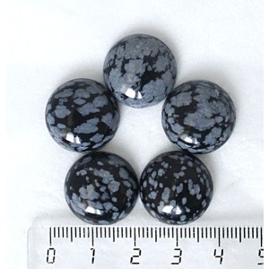 Обсидиан снежный, кабошон круг 18мм