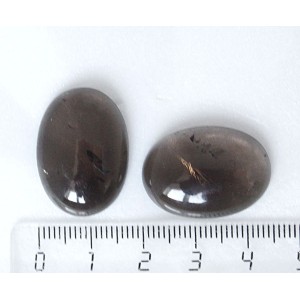 Раухтопаз, кабошон, овал, 25х18мм