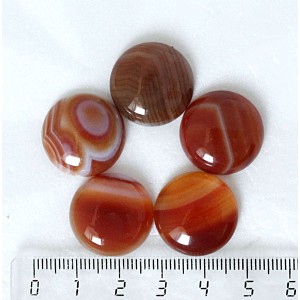 Сердолик полосатый, кабошон круг 20мм