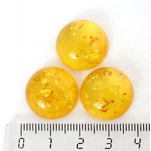 Янтарь иск. круг 18мм, желтый прозрачный