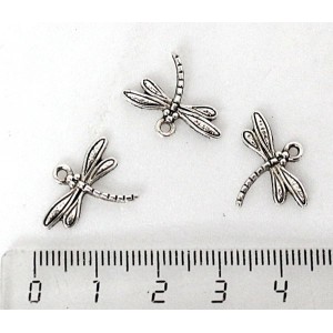 Подвеска "cтрекоза", цвет ант. серебро,17mm x 15mm