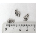 Подвеска "звезда и месяц", цвет ант. серебро,12mm x 7mm