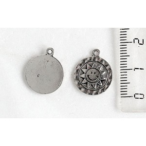 Подвеска "солнце", цвет ант. серебро,18mm x 15mm
