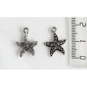 Подвеска "морская звезда", цвет ант. серебро, 18mm x 14mm