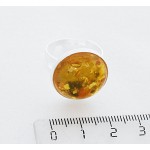 Кольцо с янтарем (переплавленый), цвет желтый, круг 18мм, безразмерное