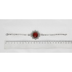 Браслет из янтаря (переплавленый) "цветок", цвет коньячный, круг 18мм