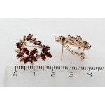 Серьги из граната "камелия"