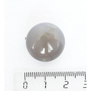 Брошь из агата серого, круг 20мм