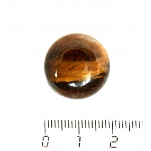 Брошь из тигрового глаза, круг 20мм