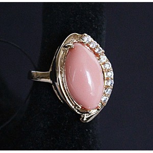 Кольцо с кораллом (оранжевый) "Венеция"