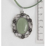Кулон из авантюрина, овал 25х18мм, оправа "торжество"