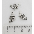 Подвеска "ведьма", цвет ант. серебро, 13mm x 12mm
