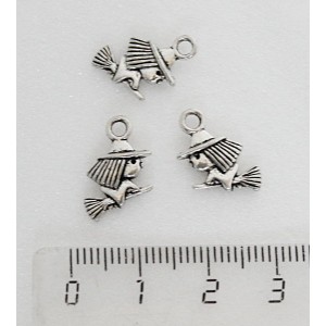 Подвеска "ведьма", цвет ант. серебро, 13mm x 12mm