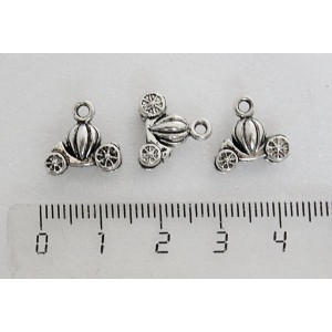 Подвеска "карета Золушки", цвет ант. серебро, 12mm x 12mm
