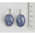Cерьги из лазурита (бело-синий), овал 25х18мм замок петелька