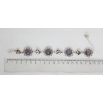 Браслет из аметиста "ромашки и сердечки", круг 12мм