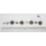 Браслет из унакита "ромашки и сердечки", круг 12мм