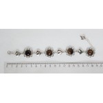 Браслет из тигрового глаза "ромашки и сердечки", круг 12мм