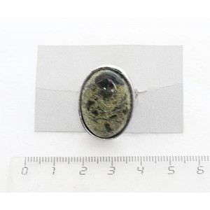 Кольцо со змеевиком, овал 25х18мм, безразмерное (литая оправа)
