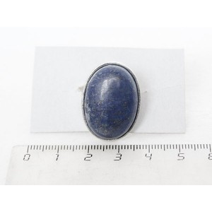 Кольцо с лазуритом (синий), овал 25х18мм, безразмерное (литая оправа)