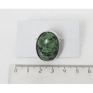 Кольцо с цоизитом, овал 25х18мм, безразмерное (литая оправа)