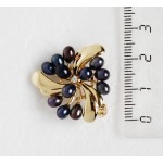 Брошь из жемчуга черного "вихрь"