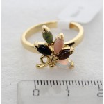 Кольцо мульти "вьюнок" (коралл, нефрит, опал, тигровый глаз, черный оникс)