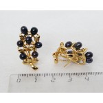 Серьги из жемчуга черного "шелковица" 