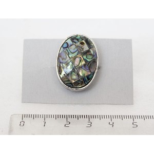 Кольцо с гелиотисом (мозаика), овал 25х18мм, безразмерное (литая оправа)