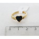 Кольцо с опалом черным "сердечко" 