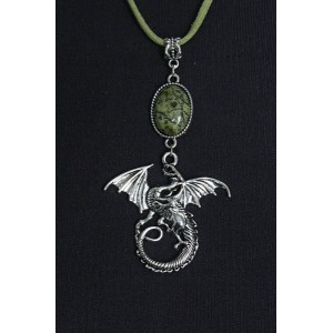 Кулон из змеевика "дракон", овал 18х13мм