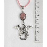 Кулон из родонита "дракон", овал 18х13мм