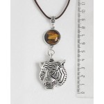 Кулон из тигрового глаза "тигр", круг 18мм