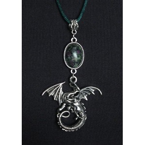 Кулон из цоизита "дракон", овал 18х13мм
