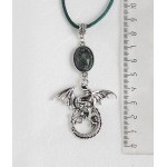 Кулон из цоизита "дракон", овал 18х13мм