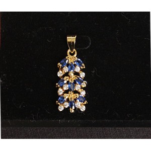 Кулон из шпинели "косичка 3 ряда"