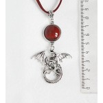 Кулон из яшмы красной "дракон", круг 18мм