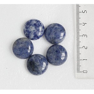 Лазурит бело-синий, кабошон круг 18мм