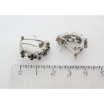 Серьги из циркона черного "крестики" (родиум)