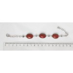 Браслет из яшмы красной, овалы 18х13мм, на цепочке