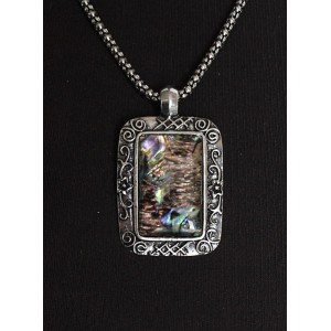 Кулон из гелиотиса "прямоугольник в металле"