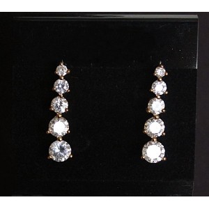 Серьги из циркона белого "каскад"