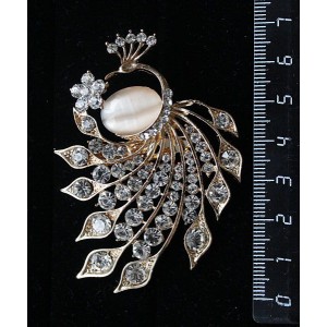 Брошь из кошачьего глаза (синт.) "жар-птица"