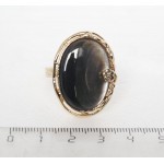 Кольцо с перламутром "камея" 30х23мм, цвет бежево-серый