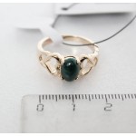 Кольцо с малахитом "сердечки"