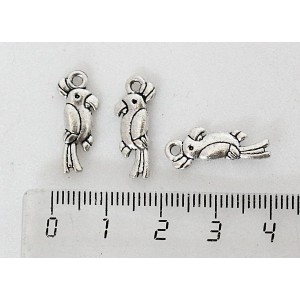 Подвеска "попугай", цвет ант. серебро, 20мм