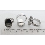 Основа для кольца, безразмерная, сеттинг овал 18х13мм, цвет ант. серебро