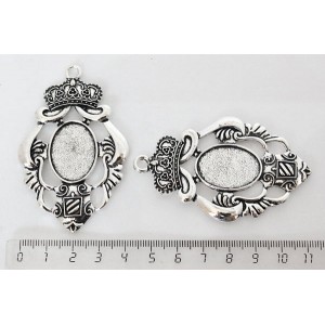Основа для кулона "императрица", сеттинг овал 25х18мм, цвет ант. серебро