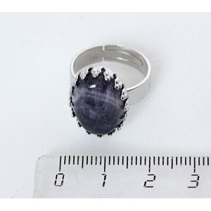 Кольцо с аметистом, овал 18х13мм, безразмерное